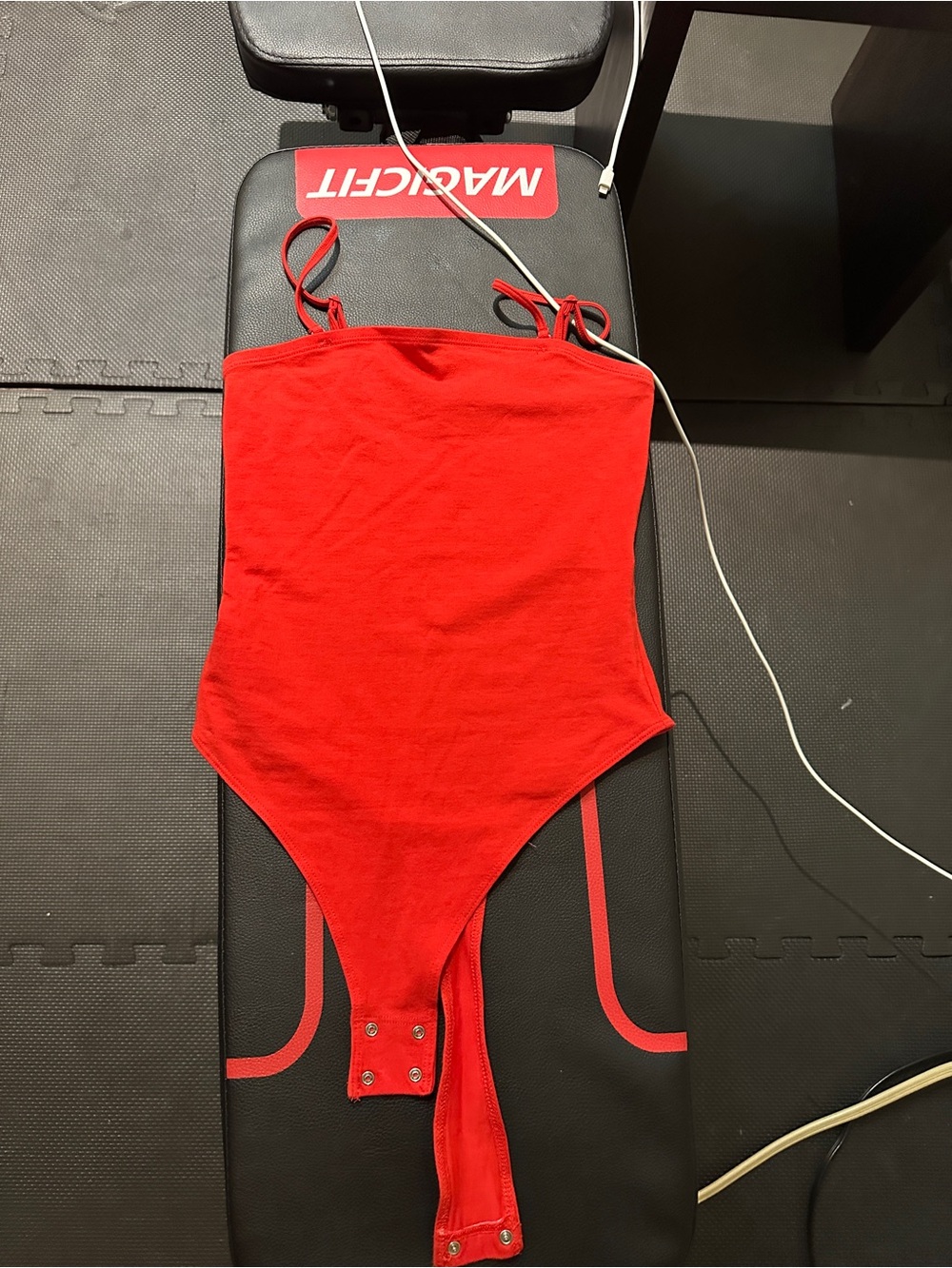 Red Snap-Button Bodysuit